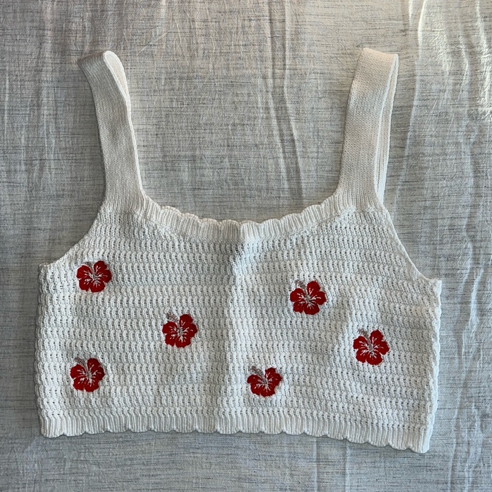 Wild fable crochet knit crop tank